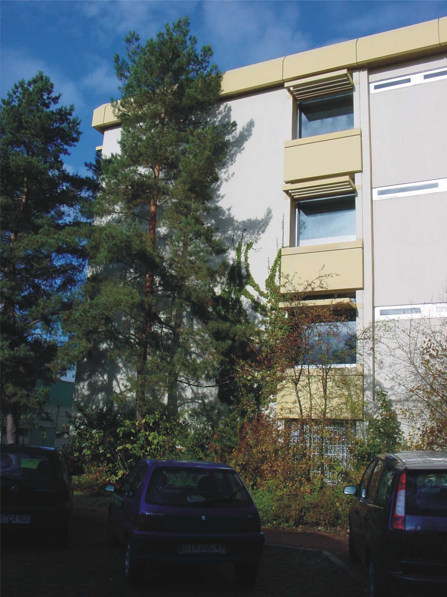 Ansicht Bestand - Geplante Lage der Fluchttreppe bei Gebäude C